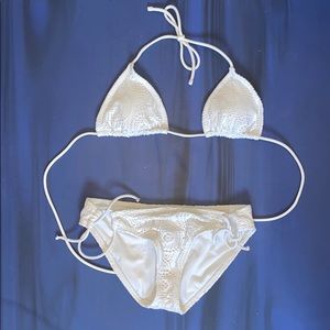 Women’s White Laced Bikini